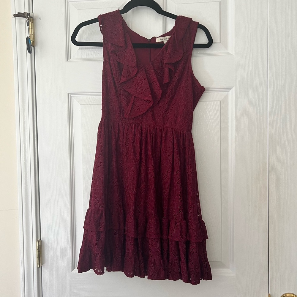 Francesca’s Burgundy lace dress